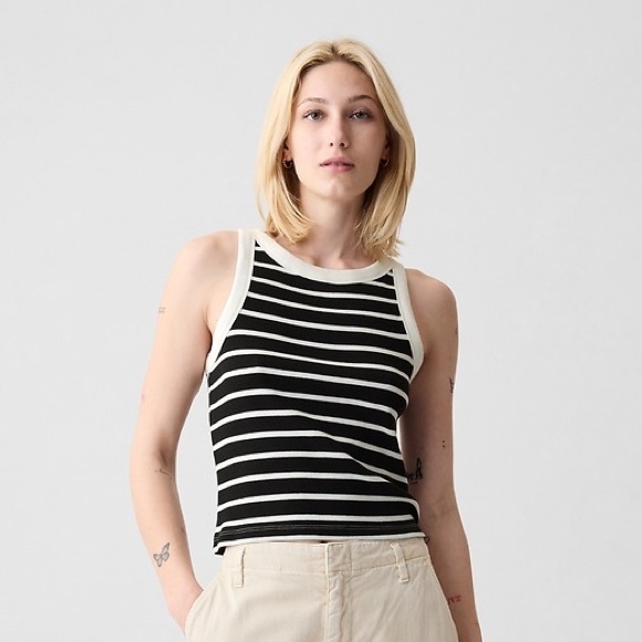 Gap Modern Rib Cropped Halter Top - Picture 1 of 5